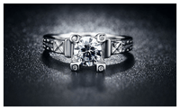 White Gold Platinum Plated Wedding Cubic Zirconia Diamond TT Adjustable Ring, Engagement ,for Women - sparklingselections
