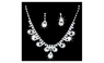 Romantic Rhinestone Wedding Party Pendant Earring Necklace Jewelry Set