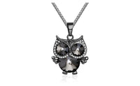 Crystal Owl Necklace Vintage Cubic Zirconia Diamond Long Chain Pendant Necklace - sparklingselections