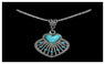 Tibetan Silver Seashell Pendant Necklace Alloy Crystal Turquoise Necklace