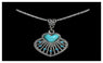 Tibetan Silver Seashell Alloy Crystal Turquoise Necklace