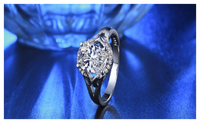 Platinum Plating Silver Engagement Bague Big Square Ring for Women