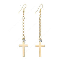 Women Cross Dangle Long Beautiful Earrings - sparklingselections