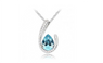 Silver Plated Austriyan Crystal Water Drop Pendants Necklace For Women