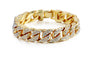 Bling Iced Out Curb Cuban Gold Color Stylish Bracelet