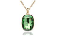 Big Crystal Square Pendant Necklace for women