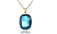 Big Crystal Square Pendant Necklace for women