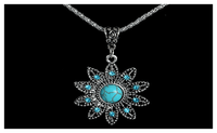 Hollow Flower Tuquoise Necklaces - sparklingselections