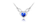 Fashion Dark Blue Silver Plated Heart Shape Pendant Necklace