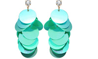 Round Sequin Multilayer Long Dangle Earrings For Women - sparklingselections