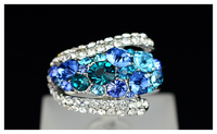 Sparkling Crystal Sapphire  Rings For Women Jewelry
