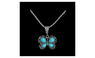 Lovely Butterfly Shape Crystal Turquoise Pendant Necklace For Women