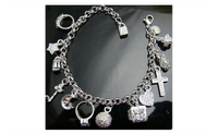 925 Silver Cubic Zirconia Jewelry Bracelet with Pendant.