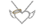 Angel Wings Love Heart Pendant Necklace for Women