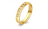 Gold Plated Six CZ Diamond Stainless Steel Rings For Women (7,8,9)