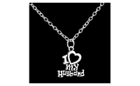 I Love My Husband Letter Pendant Silver Plated Heart Necklace - sparklingselections