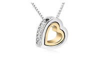 Austrian Crystal Luxury Brand Heart Necklaces & Pendants, Silver+Gold - sparklingselections