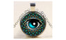 New Glass Devil's Eye Gem Pendant Necklace