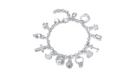 925 Silver Cubic Zirconia Jewelry Bracelet with Pendant.