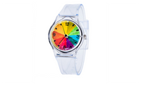 Kids Lovely Cute Pure White Color Silicone Rubber Strap Analog Watch