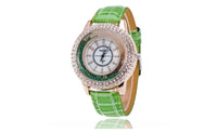 New Fashion Trendy Crystal Rhinestone Leather Strap Watch - sparklingselections