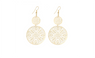 Classic Pattern Hollow Round Gold Plated Dangle Long Earing For Women