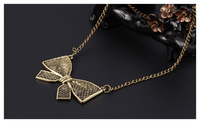 Vintage Punk Bow Pendant Necklace Long Chain Statement Necklace Jewelry For Women - sparklingselections