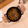 Wooden Watches Casual Wooden Color Leather Strap Men Wood Watch Gift