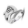 Silver Black Guitar Punk Rings For Women (Adjustable)