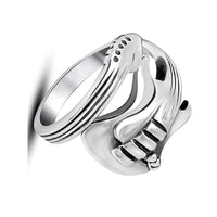 Silver Black Guitar Punk Rings For Women (Adjustable)