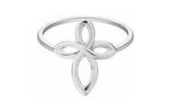 Silver Plated Infinity Cross Shape Fashion Ring (7) - sparklingselections