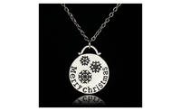 Snowflake Circle Silver Plated 'MerryChristmas' Chain Pendant Necklace - sparklingselections