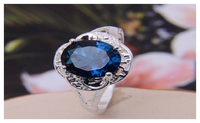 Blue Alloy Cubic Zirconia Sapphire Cut Wedding Ring for Women