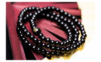 Fashion Sandalwood Buddhist Meditation 108 Prayer Beads Bracelet Black