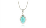 Vintage Silver Plated Chain Water Drop Turquoise Pendant Necklace