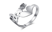 Hollow Love Heart Trendy Stainless Steel Rings For Women - sparklingselections