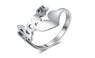 Hollow Love Heart Trendy Stainless Steel Rings For Women