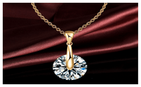 Alloy Gold Silver Plated High Quality Crystal Round Pendants Necklace For Women - sparklingselections