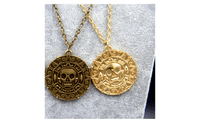 Pirates of the Caribbean Vintage Charm Alloy Aztec Coin Pendant Necklace - sparklingselections