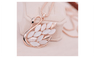 Fashion Charming Gold Plated Rhinestone Opal Swan Pendant Chain Necklace