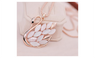 Fashion Gold Plated Rhinestone Opal Swan Pendant Chain Necklace