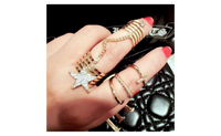 Golden Stack Plain Women Party Accessories Star Adjustable Ring