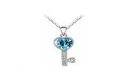 Luxury Peach Heart Key Crystal Creative Pendant Necklace - sparklingselections