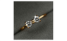 Gold Plated Zircon Crystal Engagement Finger Bow Ring For Women