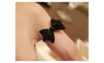 Fashion Cute Black Rhinestone Butterfly Bow Ring For Women,size:7