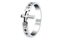 Stainless Steel Cross CZ Engagement Ring For Women (6,7,8,9)