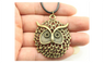 Antique Bronze Color Owl Pendant Necklace Men Women Leather Chain Necklace Jewelry