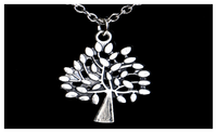 Antique Silver Plated Vintage Hollow Tree Pendant Necklace