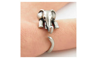 Unique Trendy Retro Animal Wrap Elephant Mid Finger Ring (Adjustable)