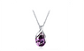 Purple Zircon Teardrop Pendant Chain Choker Necklace For Women